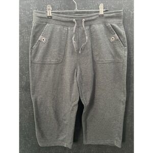 Silver Wear Women's Pants Gray Medium Capri Sweatpants Drawstring Vented Pockets